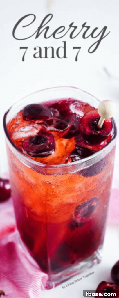 This Cherry 7 and 7 is a fun summer twist on the classic whiskey cocktail!
