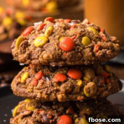 A stack of three Peanut Butter Cold Brew Cookies inspired by Gideon's Bakehouse!
