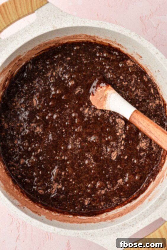 Molten Cadbury Egg Brownies 15 Brownie batter in a pot.