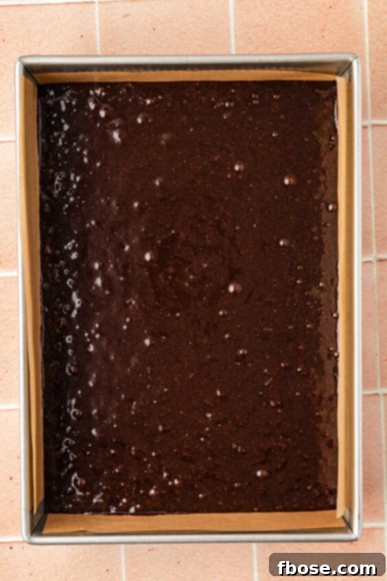 Coffee Brownies 14 Brownie batter in a 9x13-inch pan.