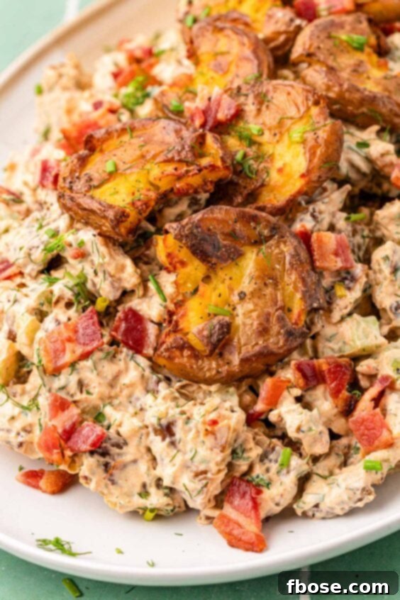 Crispy potato salad on a plate.