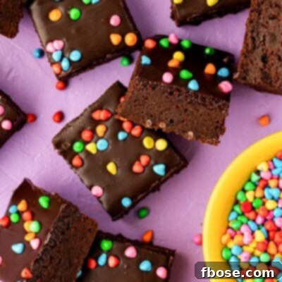 Overhead photo of cosmic brownie squares.