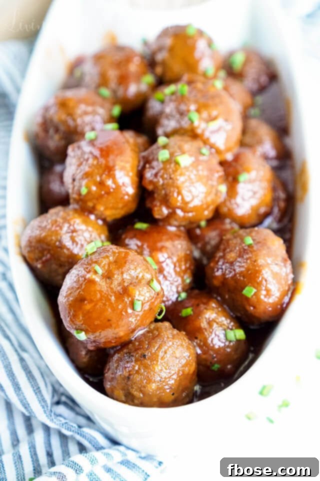 Close-up of Maple Chili Meatballs, showcasing their glossy, rich sauce.