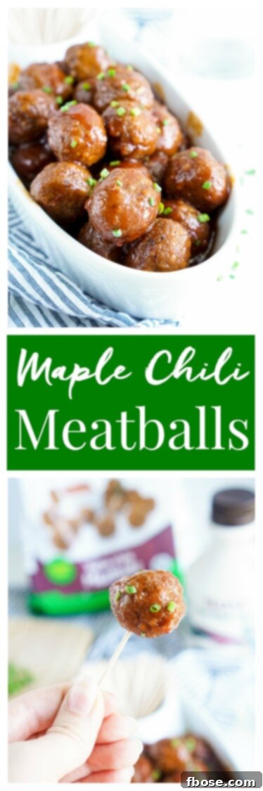 Maple Chili Meatballs on a platter