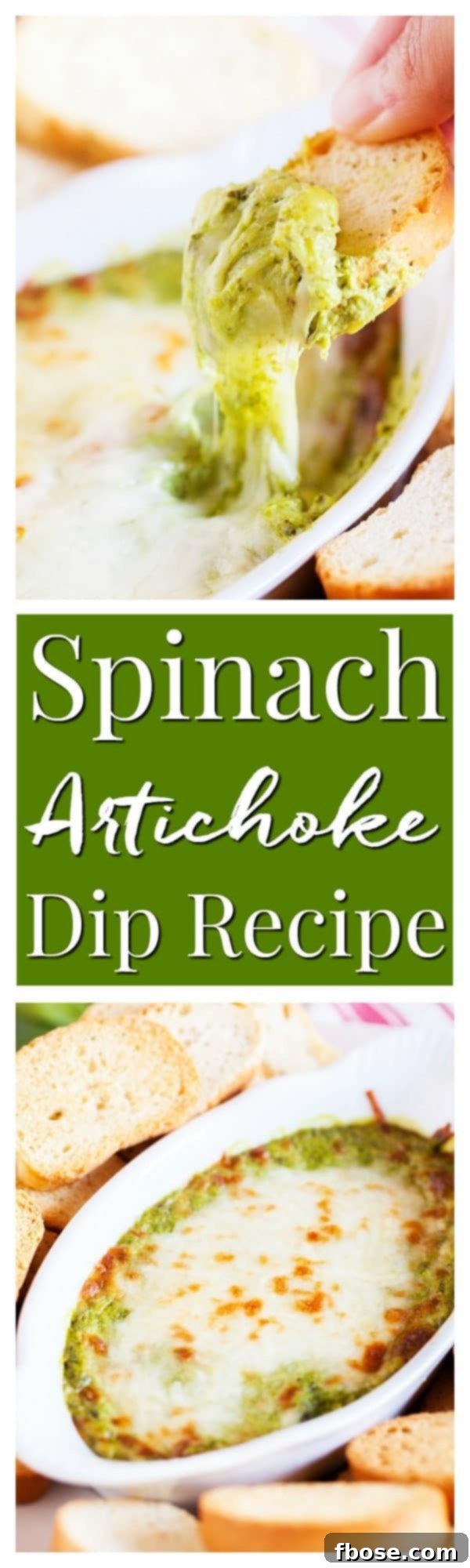 Pin this ultimate baked spinach artichoke dip recipe for your next party!