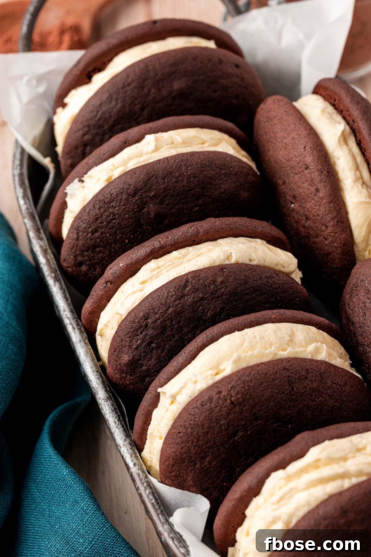 Whoopie pies in a try ready to be served. 