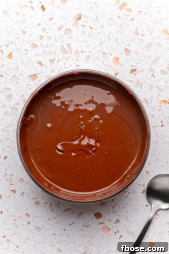 Melted chocolate in a bowl.