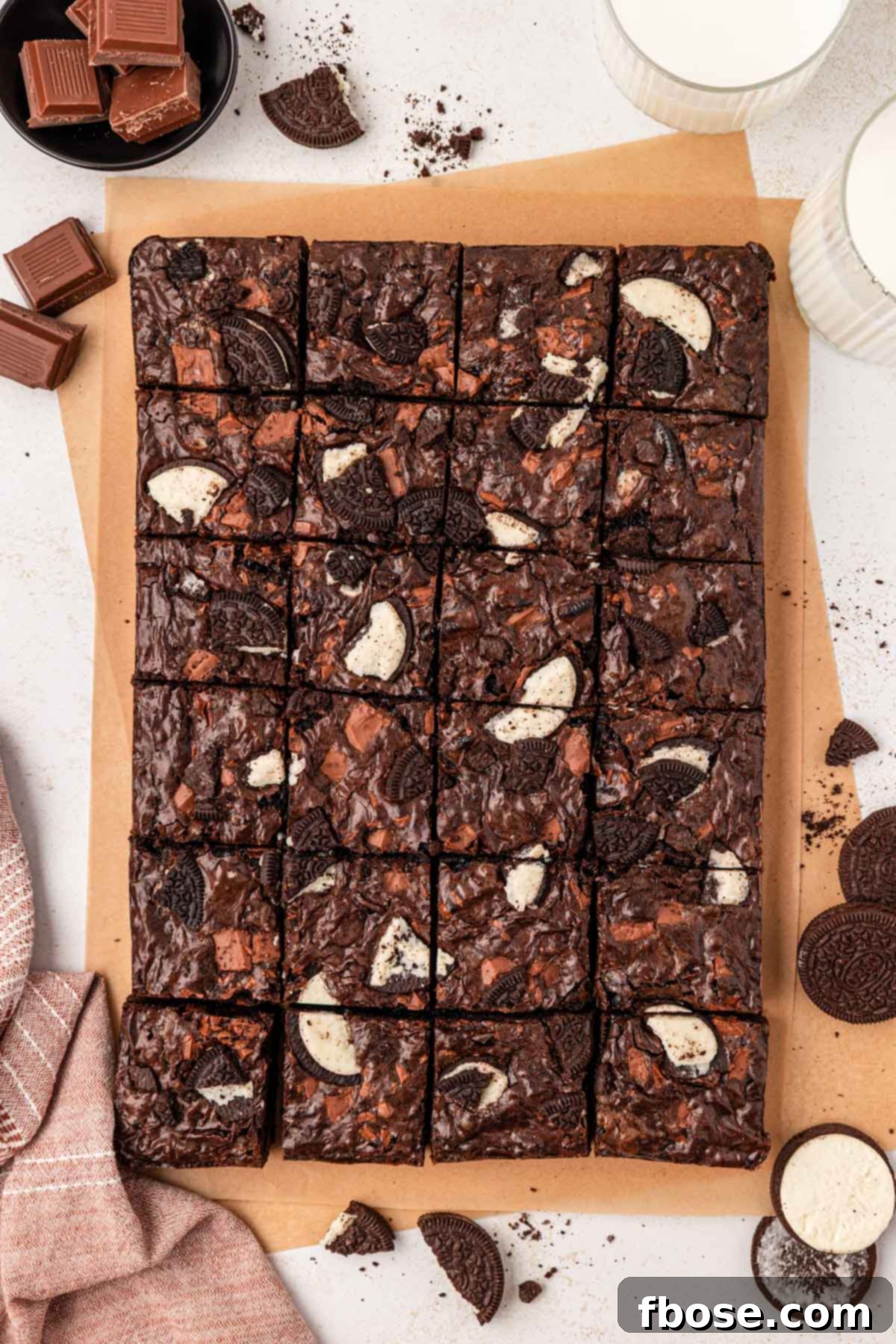 Oreo brownies in a pan