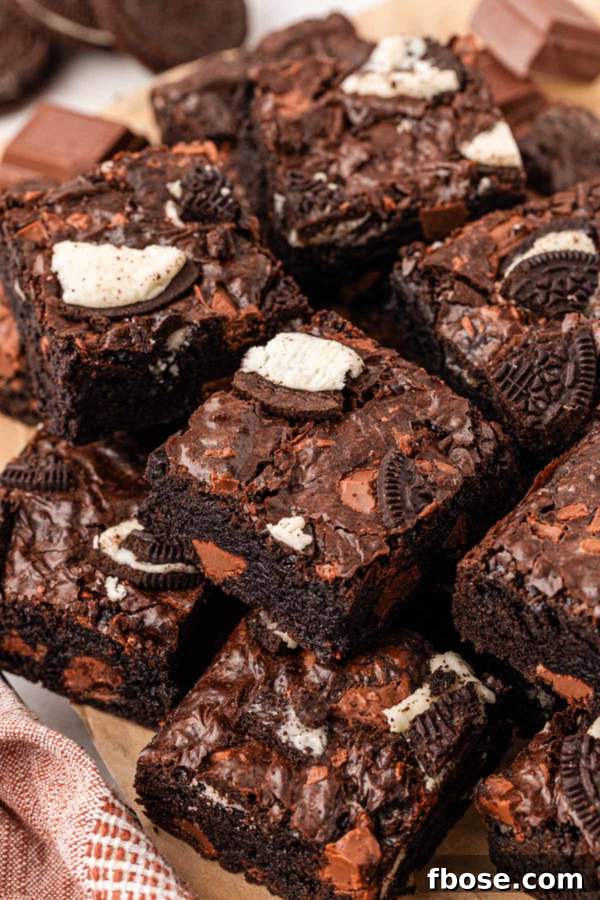 Oreo Brownies on a plate