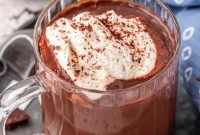 Earl Grey Infused Hot Chocolate with Honey-Vanilla Bean Cream