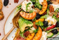 Peach and Burrata Salad with Arugula and Honey-Basil Dressing