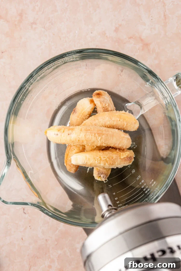 Brown Butter Banana Bread Recipe 6 Add ripe bananas to a stand mixer fitted with a whisk attachment and mash.
