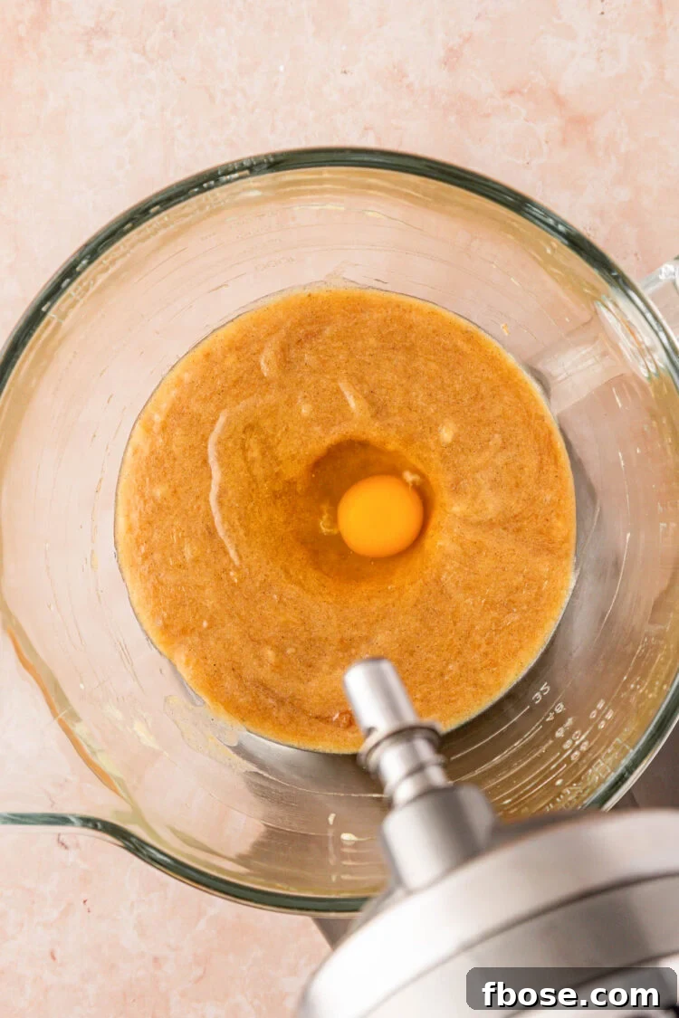 Brown Butter Banana Bread Recipe 9 Beat in the egg.