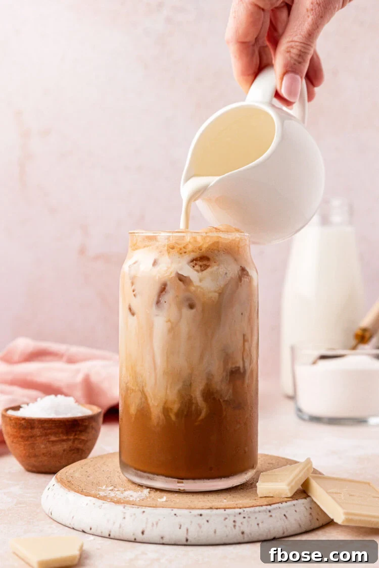 Finish with cream and milk.